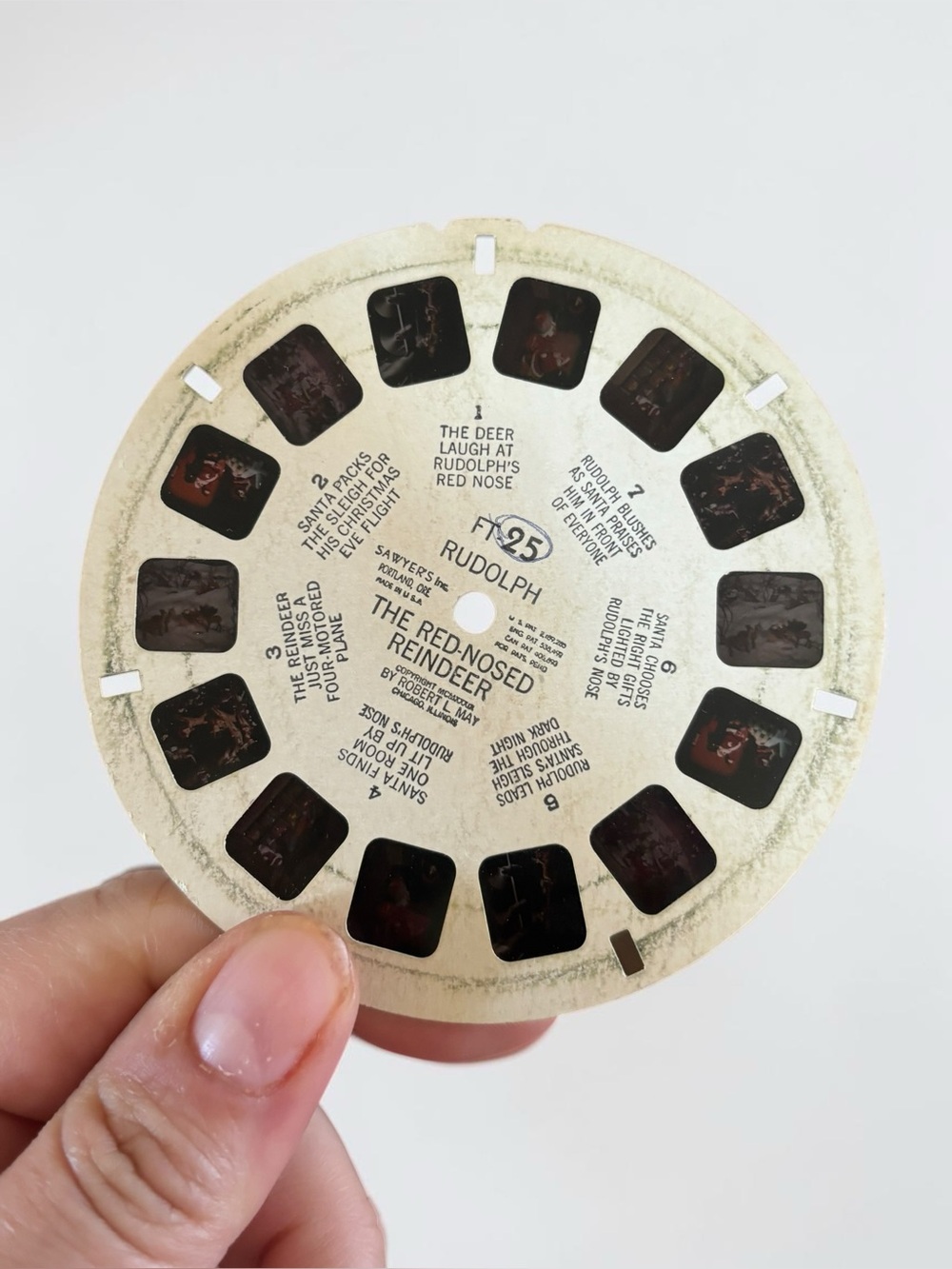 Vintage Rudolph Red Nosed Reindeer View-Master Reel 925